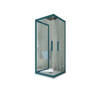 MAMPARA DE DUCHA DE 3 LADOS DESLIZANTE DE PVC VERDE NIGHT WATCH MOD. KOLORS TRIO