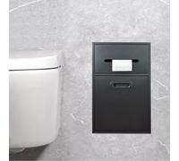 Mampara de Ducha de Acero Inoxidable con Soporte para Papel higiénico, estantes de Pared y Bote de Basura con volquete, Adecuada para baños y dormitorios, Ahorra Espacio (11,8 x 19,7 x 5,5 p
