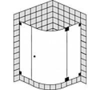 Mampara de ducha de cuarto de círculo SPRINZ Omega a medida con puerta, radio 550mm, dimensiones hasta: 1000x1000x2000mm, O15.6CHM, Cabinas de ducha: Piezas de montaje: Cromo, tipo vidrio: luz de cris