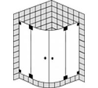 Mampara de ducha de cuarto de círculo SPRINZ Omega a medida con puertas batientes, radio 550mm, dimensiones hasta: 1000x1000x2000mm, O25.6CH, Cabinas de ducha: Piezas de montaje: Cromo, tipo vidrio: l