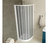 Mampara de ducha de PVC con puerta a fuelle 90x90 cm H 185 modelo Loto con apertura lateral