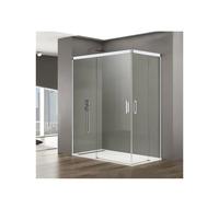 Mampara de ducha de tipo angular con 2 hojas fijas y 2 correderas BASIC de GME - 100x80 cm