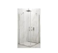 Mampara de ducha de tipo angular con 2 puertas correderas y 2 puertas fijas VITRO de GME - 75 x 70 cm / Con perfil compensación 1.5