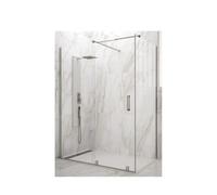 Mampara de ducha de tipo angular con un frontal de una hoja corredera y una fija de 8 mm VITRO de GME - 100 X 70 cm / Con perfil compensación 1.5