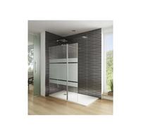 Mampara de ducha de tipo frontal con un panel fijo y uno abatible con decorado de GME - Barra soporte pared pivotante 120cm / 108 cm / 25 cm