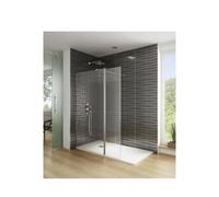 Mampara de ducha de tipo frontal con un panel fijo y uno abatible de vidrio templado de 8 mm de GME - Barra soporte pared pivotante 120cm / 88 cm / 25 cm