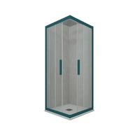 MAMPARA DE DUCHA DESLIZANTE 70X100 CM PVC VERDE VIDRIO TRANSPARENTE KOLORS