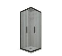 MAMPARA DE DUCHA DESLIZANTE DE PVC NEGRO MATT MOD. KOLORS
