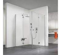 Mampara de ducha esquinera HSK Exklusiv con puertas plegables, dimensiones 140 x 140 x 200 cm, 426029-SO-50, Cabinas de ducha: Colores especiales: ESG transparente