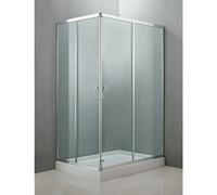 Mampara de ducha esquinera Jade (L x An x Al: 80 x 100 x 195 cm, Cromo)
