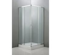 Mampara de ducha esquinera Jade (L x An x Al: 90 x 90 x 195 cm, Cromo)