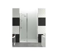 Mampara de ducha fabricada en vidrio de 6 mm con frontal fijo y puerta abatible de GME - 52.5 a 55 cm / 47.5 a 50 cm