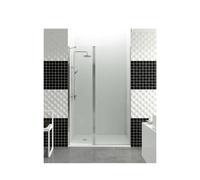 Mampara de ducha fabricada en vidrio de 6 mm con hoja frontal fija y hoja abatible a pared con apertura de 90° OPEN de GME - 90º / 75 cm / 47.5 a 50 cm