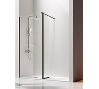 Mampara de Ducha Frontal- 1 Panel Fijo y 1 Puerta Abatible- Cristal de Seguridad de 6/8 mm - Modelo Giro Black [105 (65+40)]