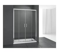 Mampara de ducha frontal Chloe 2P (170 x 195 cm, 5 mm, Cromo, Vidrio transparente)