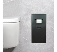 Mampara de Ducha Moderna de Acero Inoxidable con Bote de Basura, portarrollos de Papel higiénico montado en la Pared y estantes Integrados, Adecuada para baños y dormitorios, Elegante diseño
