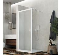Mampara de ducha Pared Walk In 110 CM H 190 de Acrílico color Blanco mod. Beatrix Perfil