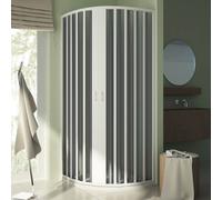 Forte Mampara de Ducha Semicircular 75x75 CM Radio 55 H185 PVC Mod. Sharp Central
