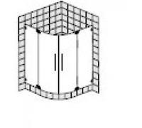 Mampara de ducha SPRINZ Achat R Plus de cuarto de círculo a medida con puertas batientes, radio 550mm, dimensiones hasta: 1000x1000x2000mm, AR25.6CHM, Cabinas de ducha: Piezas de montaje: Cromo, tipo