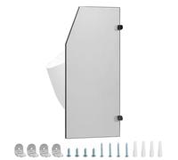 Mampara de inodoro, pantalla de privacidad para urinarios, 1 pieza de pared para orinarios de hombre, con conectores de esquina de acero inoxidable para hoteles, escuelas, centros comerciales