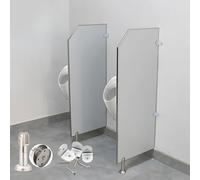 Mampara de pared para orinario, partición de inodoro de PVC con accesorios, solución duradera y funcional para escuelas y baños públicos