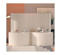 Mampara de separación Plegable Blanca de 2,2 x 4 m, con Estante de Almacenamiento y privacidad, versátil Divisor Interior para decoración de hogar, Oficina y Hotel. Solución de Pared móvil D