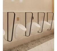 Mampara de urinario de pared para orinarios de hombre, tabique de baño de hotel, mampara de inodoro, tabique de urinario para escuelas y centros comerciales, color negro, 3 piezas