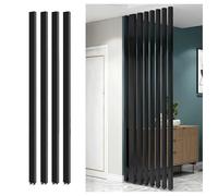 Mampara divisoria de encimera, 6 Piezas, Rejilla de Columna de Suelo a Techo, para Pasillo, Puerta de Entrada, Sala de Estar, Entrada, protección de privacidad (Negro, 4 Piezas, 10