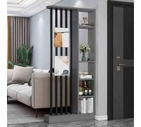 Mampara divisoria de Madera Independiente, Moderna mampara de privacidad Estilo Columna con Espacio de Almacenamiento, para la Salas de Estar, entradas, Estudios.(Gray+Black,80cm/31.5in)