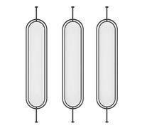 Mampara Divisoria Moderna, Diseño Calado, Con Cristal Para Privacidad Y Decoración, Ideal Para El Hogar, La Oficina, La Escuela Y El Restaurante, Color Negro, 3 Piezas, 170 X 45 Cm (66,9 X 11,8 Pulga