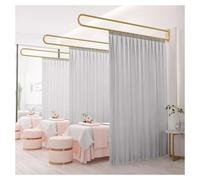 Mampara divisoria para privacidad, Modelo Beau Salon, con Estructura metálica Americana, Apta para vestidores y dormitorios (Color: Gris Plateado, tamaño: 230 cm).