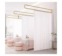 Mampara divisoria para privacidad, Modelo Beau Salon, con Estructura metálica Americana, Apta para vestidores y dormitorios (Color: Blanco, tamaño: 230 cm).