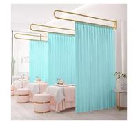 Mampara divisoria para privacidad, Modelo Beau Salon, con Estructura metálica Americana, Apta para vestidores y dormitorios (Color: Azul, tamaño: 220 cm).
