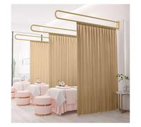 Mampara divisoria para privacidad, Modelo Beau Salon, con Estructura metálica Americana, Apta para vestidores y dormitorios (Color: marrón, tamaño: 230 cm).