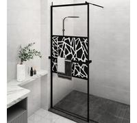 Mampara ducha con estante vidrio ESG y aluminio negro 80x195 cm,Bricolaje,Fontanería,Piezas y herramientas para componentes de fontanería,Artículos de ducha,Paredes y mamparas de ducha-3185452