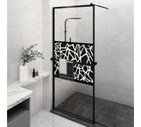 Mampara ducha con estante vidrio ESG y aluminio negro 90x195 cm,Bricolaje,Fontanería,Piezas y herramientas para componentes de fontanería,Artículos de ducha,Paredes y mamparas de ducha-3185464