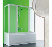 MAMPARA DE BAÑERA 3 LADOS 70x150x70 CM PVC CRILEX ACRÍLICO 2 HOJAS CORREDERAS