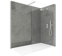 Mampara Ducha Fija - Mamparas de Ducha Fija con Cristal Templado 8 mm - Cristal Transparente con Tratamiento Antical - Perfilería Cromo Brillo - 90 cm (Ancho) x 200 cm (Alto)