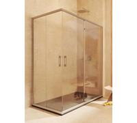 Mampara Rectangular REVERSIBLE 77,5-80 x 97,5-100 cm - H= 195cm, Cromo