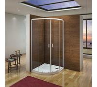 Mampara Semicircular Cabina de Ducha Puerta Corredera Gris Mate Vidrio Templado 5 mm Curva Italiana 80x80x185cm