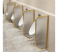 Mampara urinario, mampara de orinario de pared, partición minimalista para orinario para baños públicos, tabique urinario para inodoros masculinos, partición de urinario de vidrio templado (dorado, 4
