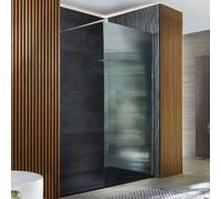 Mamparade Ducha Fija Cromada con Vidrio Acanalado con Plato de Ducha de 1100mm x 700mmde Color Antracita - Florence