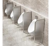 Mamparas divisorias para urinario Masculino de Pared (Paquete de 4) para baño, Color Plata, para Mayor privacidad.