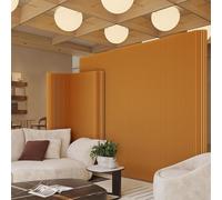 Mamparas divisorias plegables de papel,separador de ambientes portátil para la separación de habitaciones,pantalla de privacidad decorativa ajustable para dormitorios,estudios y oficinas Brown-7x2m