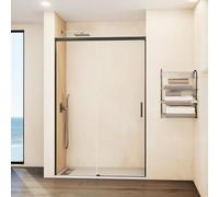 Mamparas Online | Mamparas para Ducha Frontales de Cristal | Mampara de Cristal para Ducha sin Perfil Inferior | Manpara para Baño de Ducha Fija y Fácil Limpieza (TITANIO, 175-180 cm)