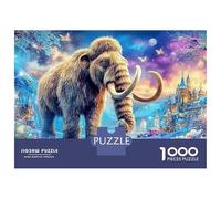 Mamut Cerca de Castillo de Cuentos de Hadas Puzzle De 1000 Piezas Campo de Hielo Mamut Cartón Reciclado, Puzzle Desafiante para Adultos 70x50cm/1000pcs