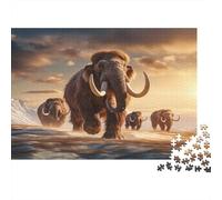 Mamut Prehistórico Puzzle de 1000 Piezas Papel para Adultos Escena Era Glacial Puzzle para Adultos Puzzle para Toda la Familia Relajación Decoración Regalo 52x38cm/1000pcs