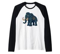 Mamut robótico Criatura Prehistórica Cibernética Dibujos Animados Camiseta Manga Raglan