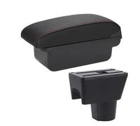 MAMXVKVZEU Caja De Almacenamiento De La Caja Del Apoyabrazos Del Control Centro Automóvil Accesorios Para N&issan Para Terrano 3 Reposabrazos para coche(C1 Negro rojo Sin USB)