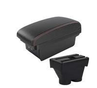 MAMXVKVZEU Para Peugeot 208 2012 2013 2014 2015 2016 2017 2018 Caja De Almacenamiento Del Reposabrazos Del Coche Reposabrazos para coche(B1 Negro rojo 3 USB)